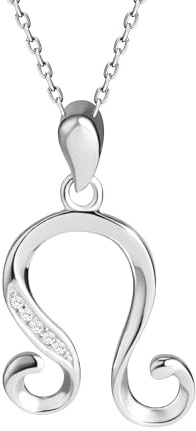VIKI LYNN Leo Necklace for Women 925 Sterling Silver Zodiac Sign Constellation Horoscope Pendant Necklace with Cubic Zirconia Birthday, Anniversary Zodiac Jewelry Gifts for Women, Her, Friend