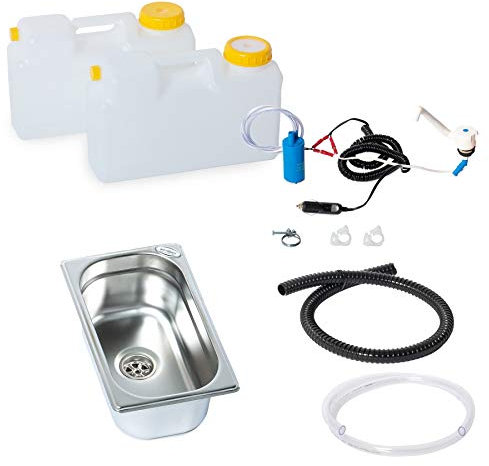 Wasseranlage Imbisswagen Verkaufsanhänger Campingküche 12v Bausatz Spüle 265x160x100 Novo Raumsparkanister (ad-ideen)