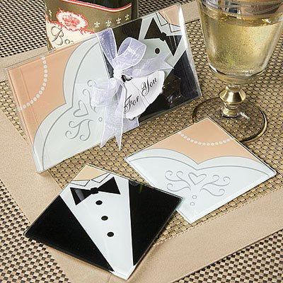 Novios Untersetzer aus Glas, 50 Stück, 2 Untersetzer, für Hochzeiten, Geschenke und Erinnerungen