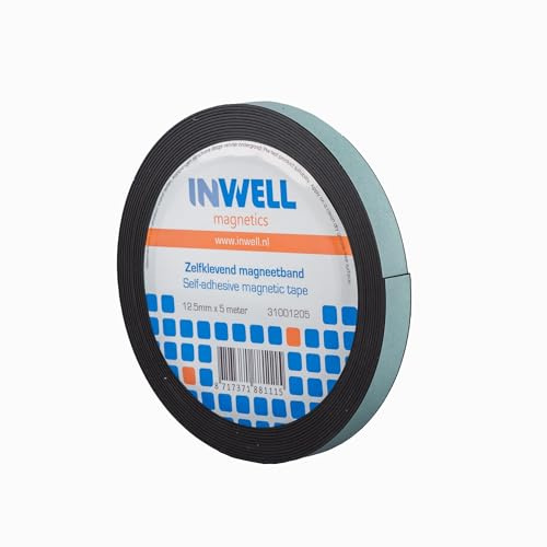 Inwell - Selbstklebendes Magnetband 12,5 mm auf Rol - 30 meter | Starker Magnetkraft, Magnetstreifen, Magnetklebeband