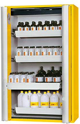 ASECOS Sicherheitsschrank S90 RAL 1004 4xAZ1xBW.S (St.bl.) zur Lagerung von entzündbaren Gefahrstoffen in Arbeitsräumen