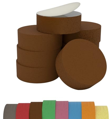 PolySound Sylo High-End Lautsprecherfüße - Sylomer Schwingungsdämpfer für präzisen Sound & Entkopplung - ideal für HiFi, Subwoofer & Plattenspieler - 8er Set (23-60 kg) - Braun