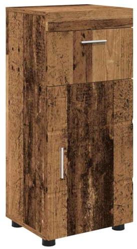 HFXHIJXQ TULUM Lavabo de salle de bain, en bois recyclé, 37 x 31,5 x 82 cm, avec deux tiroirs, design moderne, robuste et durable, pour petites salles de bains, invités, WC, lavabo, meuble bas