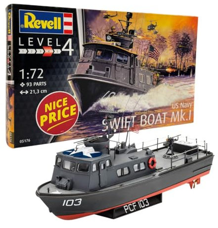 Revell Nice Price Modellbausatz I US Navy Swift Boat Mk.I I Maßstab 1:72 I 93 Teile I Für Kinder und Erwachsene ab 12 Jahren I Militärboot Modellbausatz zum selber nachbauen I Authentisch