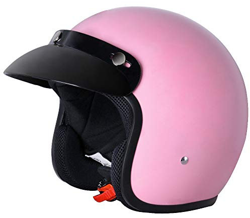 Zorax Pink XS (53-54cm) Scooter Motorcycle Motorbike Open Face Crash Jet Helmet for Men Women Road Legal ECE2205