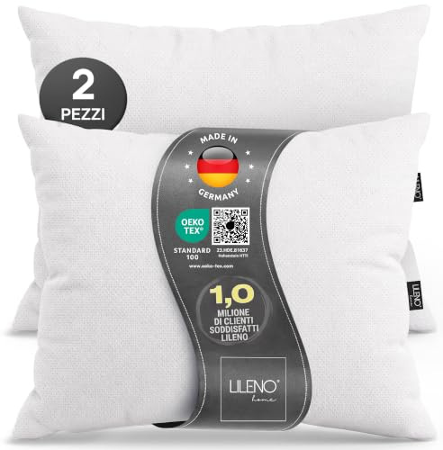 LILENO HOME Set di 2 riempimento cuscino 40x50 cm - Cuscino interno lavabile a 40°C adatto per allergici - Cuscino in poliestere come cuscino per divano, cuscino per la testa