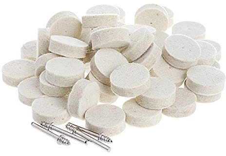 50 pezzi 25 mm feltro lucidatura disco abrasivo disco abrasivo + 4 pezzi 3,15 mm gambi, 25 mm