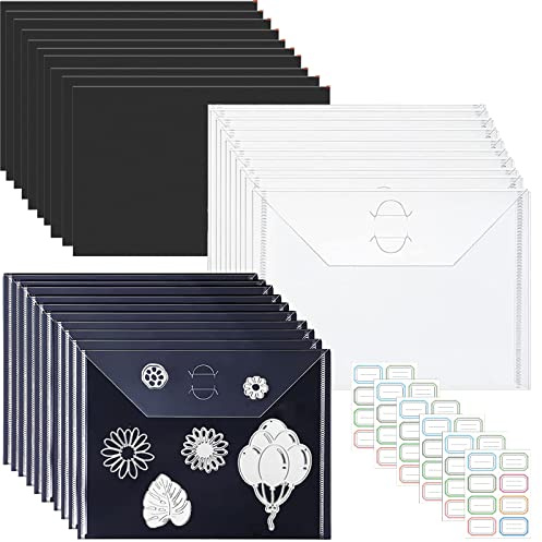 46 Stück 0,5mm Dicke magnetische Blätter und Umschläge für die Aufbewahrung von Stanzformen transparente Kunststofftaschen und zuschneidbare Gummi-Magnetblätter für Metall-Stanzformen Basteln Stempel