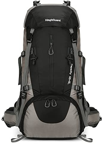 HongXingHai 70L Camping Hiking Backpack with Rain Cover Waterproof Backpacking Backpack for Hiking Treeking Climbing Outdoor (Black)