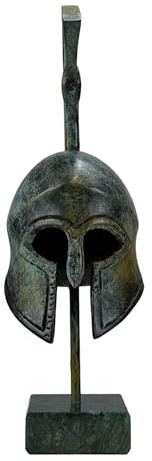 Antiker griechischer Helm, echte Bronze, Metallkunst, handgefertigt in Griechenland, 21,8 cm