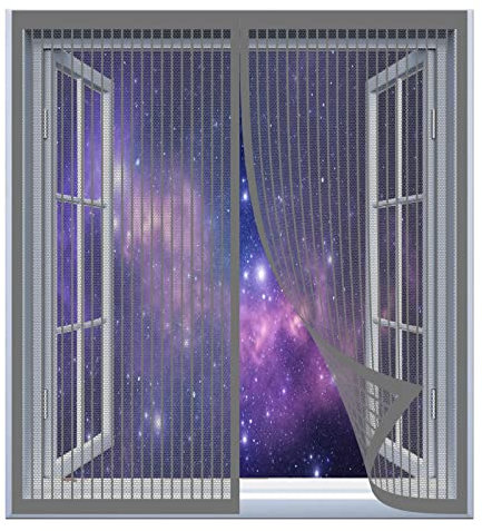 Insektenschutztür Fliegenschutz 65 x 90 cm Insektenschutzgitter Ohne Bohren Automatisches Schließen Magnetvorhang Für Balkontür Terrassentür, Grau