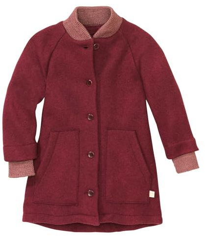 Disana WALK-MANTEL Kinder - 100% Bio-Merino, Wollwalk – atmungsaktiv & warm - Mädchen Gr. 86 – 140 - nachhaltig & fair – schick & mit 2 großen Taschen – made in Germany