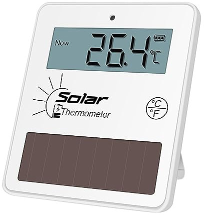 Amagogo Thermomètre Domestique intérieur extérieur thermomètre Solaire Charge Solaire Piscine Haute précision thermomètre numérique pour Jardin spas piscines, Style b