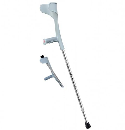 Faltbare Unterarmgehstützen for Die Reise, Einstellbare Leichte Aluminium-Armgehstützen for Erwachsene mit Ergonomischem Griff (Color : Silber, Size : 10cm/4inch)