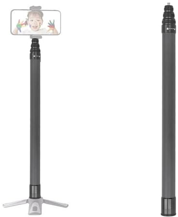 Fibra di Carbono 40-200CM Selfie estensibile per Insta360, 7 Secciones Lock Tipo Anti Slip Mango Invisible Selfie Stick, per Insta 360X3 ONE RS GO 3 ONE X2 ONE R ONE X