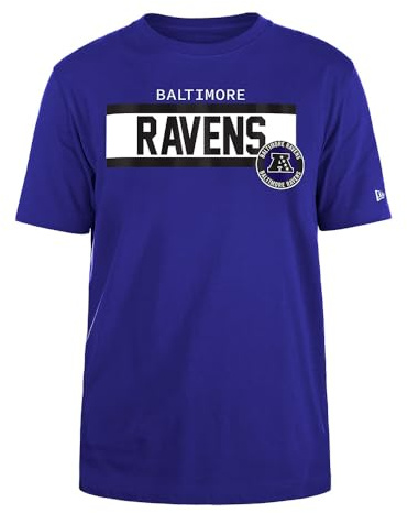 BALTIMORE RAVENS Unisex NFL Regular High Density Ink Screenprint Front Graphic Original Team Color T-Shirt, Lila, M EU