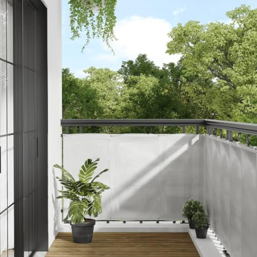 Sufrk Balkon-Sichtschutz Hellgrau 90x300 cm Balkonbespannung Sichtschutz FüR Den Garten Sichtschutz Zaun 100% Polyester-Oxford
