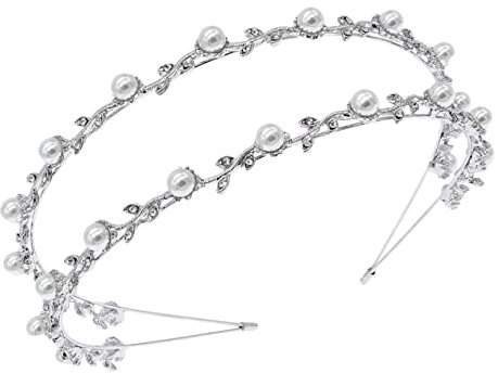 VALICLUD Damen Stirnband Aus Kristall Und Perlen Legierung Zartes Hochzeits Kopfschmuck Haarreif Für Frauen Mädchen Bräute Und Brautjungfern