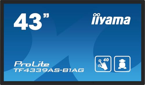 Iiyama Prolite Tf4339aS-B1ag, 24/7, Projected Capacitive, 4k, Usb, Rs232, Ethernet, Android, Kit (usb), Schwarz Touchmonitor (opeN-Frame, 16:9), Bild