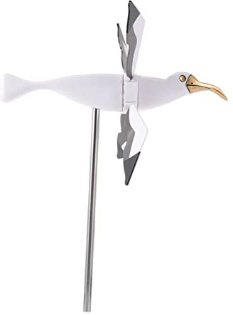 CIYODO Moulin à Vent Mouette Décorative pour Jardin Extérieur, Ornement Artistique Rotation, Statuette Réaliste De Mouette, Accessoire Coloré pour Agrémenter Espaces Verts
