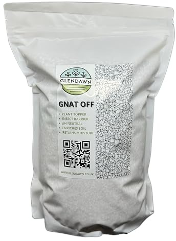 GNAT OFF - Fungus Gnat Barrier Plant Topper - Natural Insect Control for Houseplants | Soil Cover Prevents Gnats & Pests | Moisture Retention & Decorative Pot Topper | Indoor Plant Protection (3L)