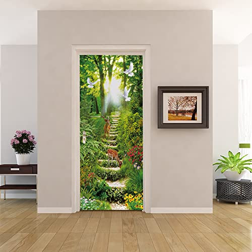 3D Türtapete 70x200 Türaufkleber Selbstklebend Türfolie Poster Fototapete Türbilder Türtattoos Wasserdichte Tür Stickers für Kinderzimmer Wohnzimmer Badezimmer Treppe