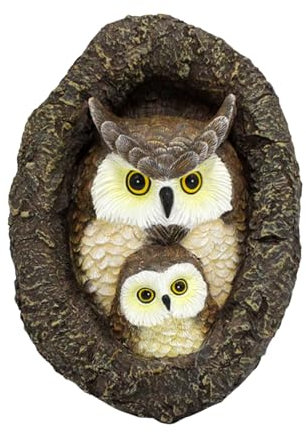 Tomotato Hibou Arbre Hugger Décor Extérieur, Sculpture d'arbre Fantaisiste, Statue de Jardin, Décoration Artistique de Cour, Décor de Visage d'arbre Extérieur