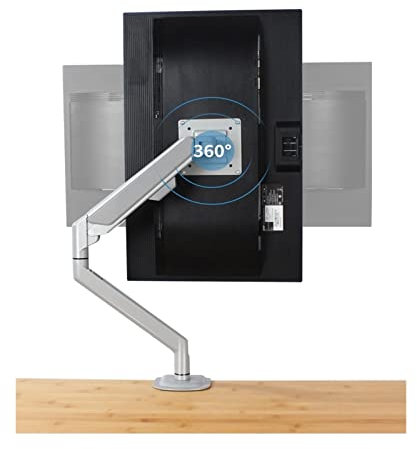 QZCX Computerständer Support 10-32 Gasfeder-Monitorarm 360-Grad-Dreh-Neigungs-Schwenk-Desktop-Bildschirm Mesa-Monitorhalterung Computerständerhalter Hohe Flexibilität