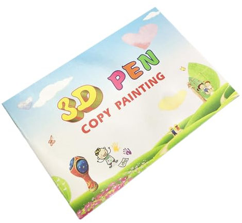 Zeichenbuch für 3D -Stift, Malbuch 3D -Druckstift, Wiederverwendbare Druckgraffiti -Schablonen, Zeichnen von Schablonen für Mädchen, wiederverwendbare 40 Muster Papiervorlage mit 2 klaren Tellern