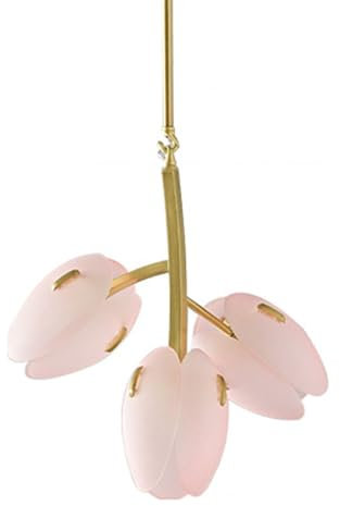 WLBHWL Moderne Bunte Pendelleuchte 3-Licht Tulpe Pendelleuchte Buntglas Blume Kronleuchter Leuchte Farbiges Glas Decke Pendelleuchte Für Küche Insel Wohnzimmer