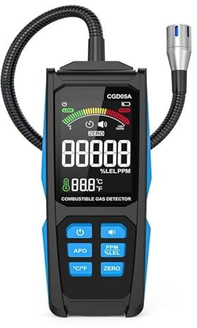 Combustible Gas Detector Color Screen Gas Analyzer Charging PPM LEL Unit Triple Alarm Natural Gas Leak Meter LPG Meter Precise Sensors for Fast Detection