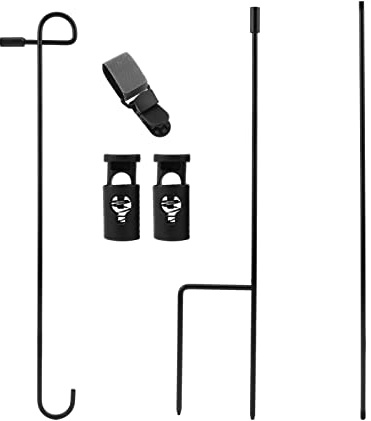 32inchs Garden Flag Stand, Removable Yard Flag Pole Outdoor Decor for Outside Garden Flags, Without Flags(Black)