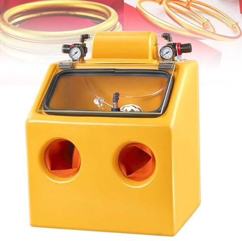 YMXEURSC Heavy Duty Sand Blaster Cabinet,Wet and Dry Sandblaster Processing with Adjustable Air Pressure