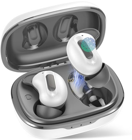 Wireless Earbuds, Mini Sleep Earbuds ANC Bluetooth 5.4 Headphones In Ear with ENC Noise Cancelling Mic, 48H Playtime Sleep Headphones Design for Side Sleeper, HiFi Stereo IP7 Waterproof Ear Buds White