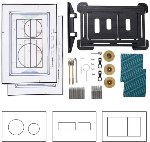 Unsichtbare Magnetische Betätigungsplatte Toilettenspülung Drückerplatte für TECE Spülkasten Badezimmer Installation Set mit Montagezubehör 22,2x14cm Schwarz