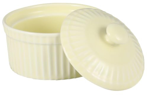 BESPORTBLE Ciotola da Forno in Ceramica con Coperchio Scodella Piccola per Pudding e Dolci Resistente al Calore per Cucina Casalinga Design Chic e Facile da Pulire per Zuppe e Preparazioni