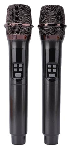 aqxreight Double Microphone sans Fil 2,4 GHz, Micro Portable Dynamique pour Discours, Mariage, Performance en Direct