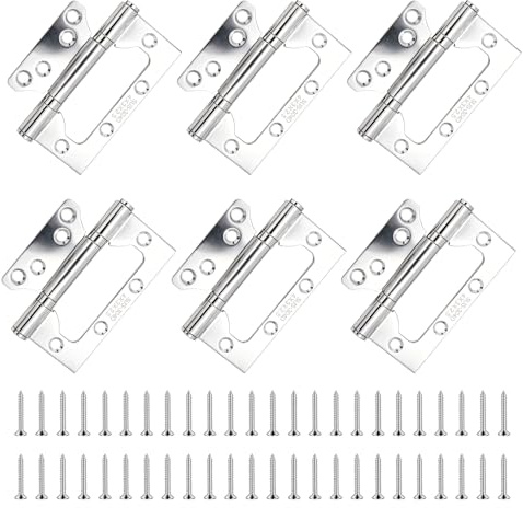 6 piezas de bisagras de puerta, bisagras de puerta de acero inoxidable de 4 pulgadas, bisagras de alta resistencia con rodamiento de bolas para puertas de madera, armarios, ventanas, interior y