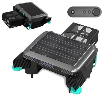 WCXTY Skimmer Piscina Solar-Robot Limpieza Superficie Automático con Sistema Zigzag,Contenedor 6L Gran Capacidad,Doble Alimentación Solar Y DC,Retorno Automático para Piscinas Jardín