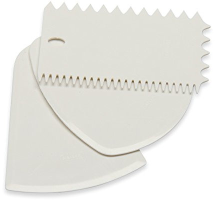 Original Kaiser Inspiration Teigschaber Set 3-teilig, Teigkarte, Kuchengarnierer, Teigspachtel rund, eckig, 5 attraktive Strukturformen, ergonomisches Design, Weiß