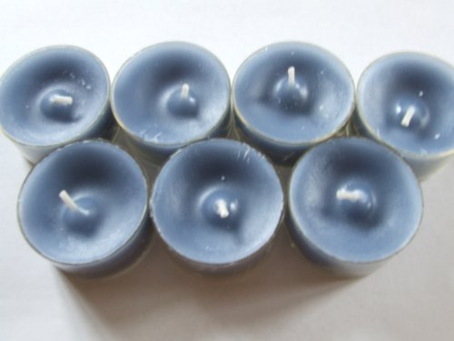 Logumkloster 20 Dänische Teelichter im Acryl-Cup, Farbe Jeans-blau,Neuheit 2012, durchgefärbt, ohne Duft