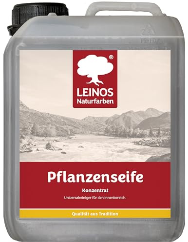 LEINOS Pflanzenseife 2,5 l – Rückfettender Universalreiniger für geölte, gewachste, lackierte Holzflächen sowie Fliesen, Laminat, PVC, Linoleum und Arbeitsplatten – Naturprodukt