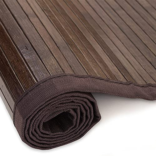 Homestyle4u Tappeto Tappeto in bambù, Marrone Scuro, XXL