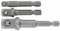 Tivoly 11501320003 Lot d'Adaptateurs pour Douille de vissage, Gris, 1/4 3/8 1/2, Set de 3 Pièces
