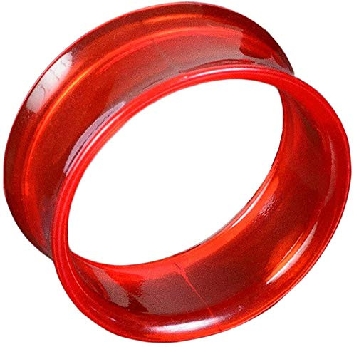 viva-adorno® 1 Stück Double Flared Flesh Tunnel Plug Tube Tunnel ohne Gewinde Kunststoff Acryl Größe 3-22mm UFT, Tunnel rot 18mm