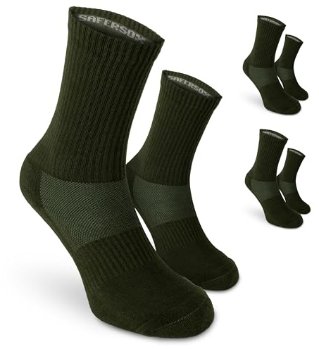 Safersox Chaussettes anti-moustiques, 3 Paires, Olive, 43-46