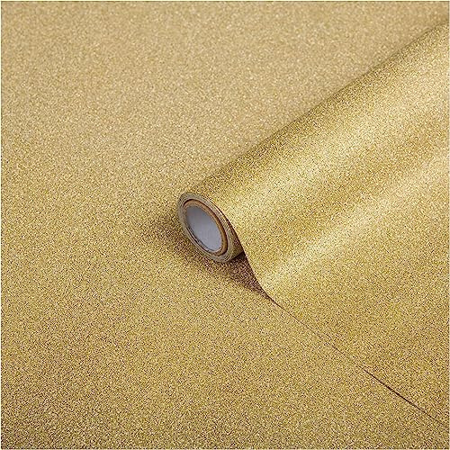 d-c-fix Vinyl wrap Gold Glitter 67,5 cm x 2 m - Sticky Back Plastic roll for Furniture, Kitchen & cupboards - Contact Paper Sticker self Adhesive Film