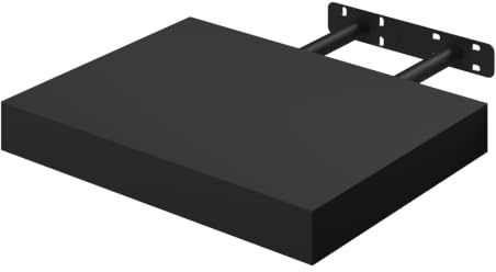 WOLTU Floating Shelves, Black Floating Shelves for Wall with Strong Bracket,Ideal Home Decor Accessories for Bedroom,Living Room,Office,Bathroom,Kitchen,Wood,30cm RG9371sz-UK