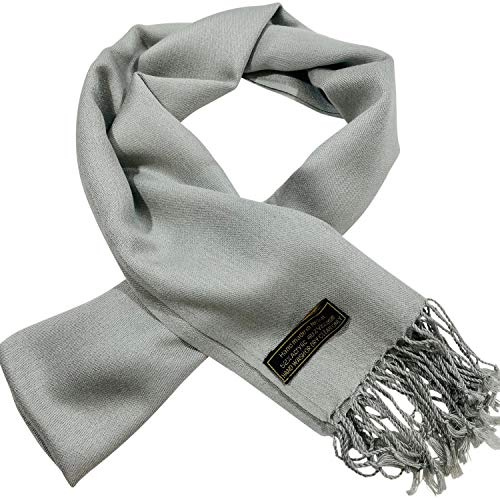 CJ Apparel Herr nepalesisk enfärgad design mode stickad halsduk andra halsdukar höst/vinter ansikte skydd ny, Ljusgrå, en storlek