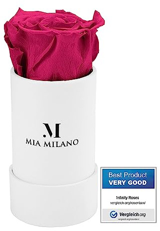 Mia Milano Infinity Rose für Sie (5 Jahre haltbar) Geschenk Rosenbox mit echter Rose | Konservierte Flowerbox - Handmade in Germany